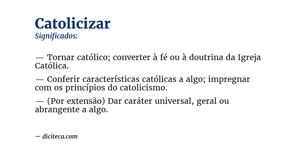 Significado de catolicizar
