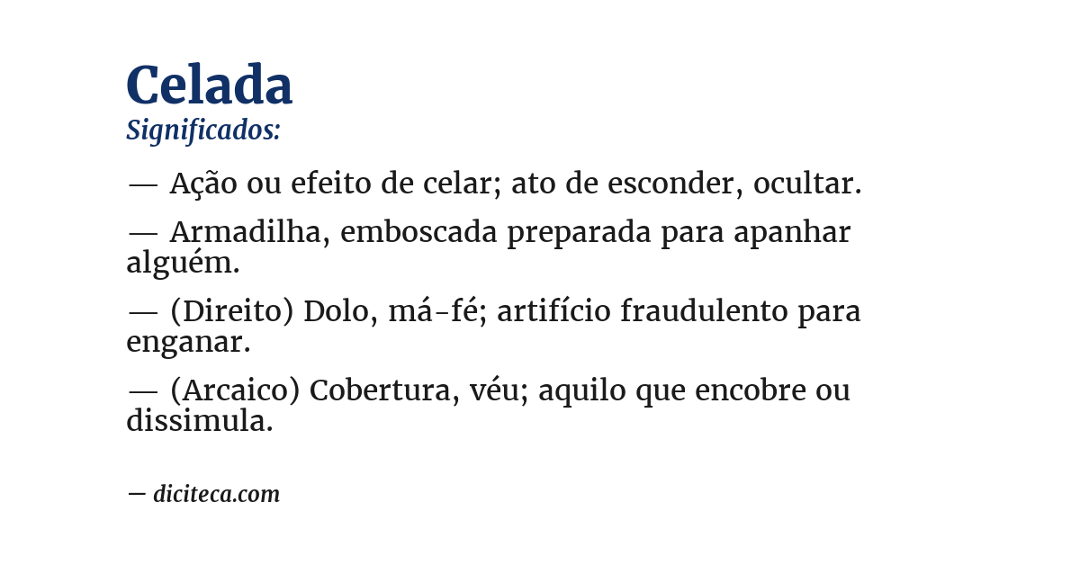 Significado de celada