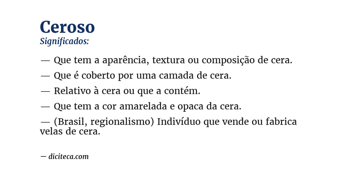 Significado de ceroso