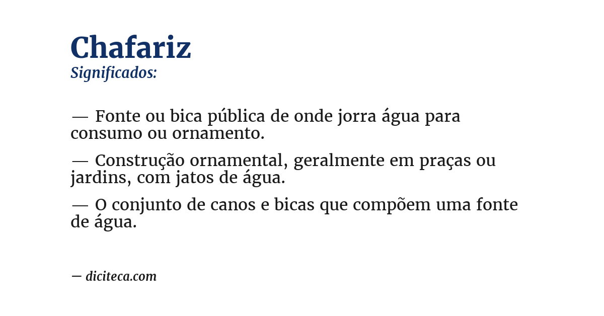 Significado de chafariz