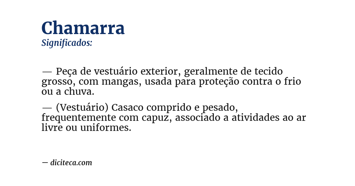 Significado de chamarra