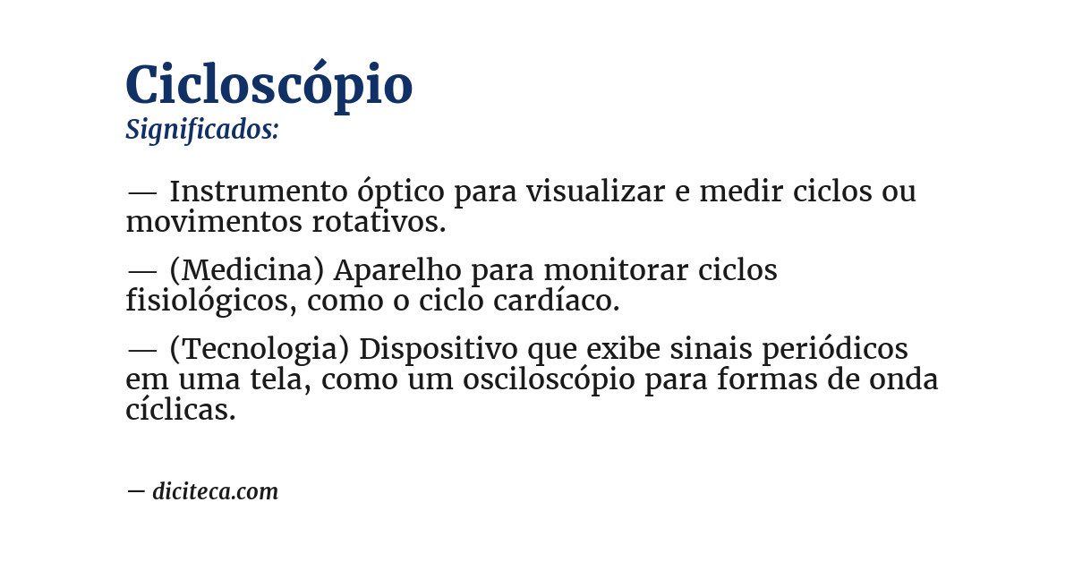 Significado de cicloscópio