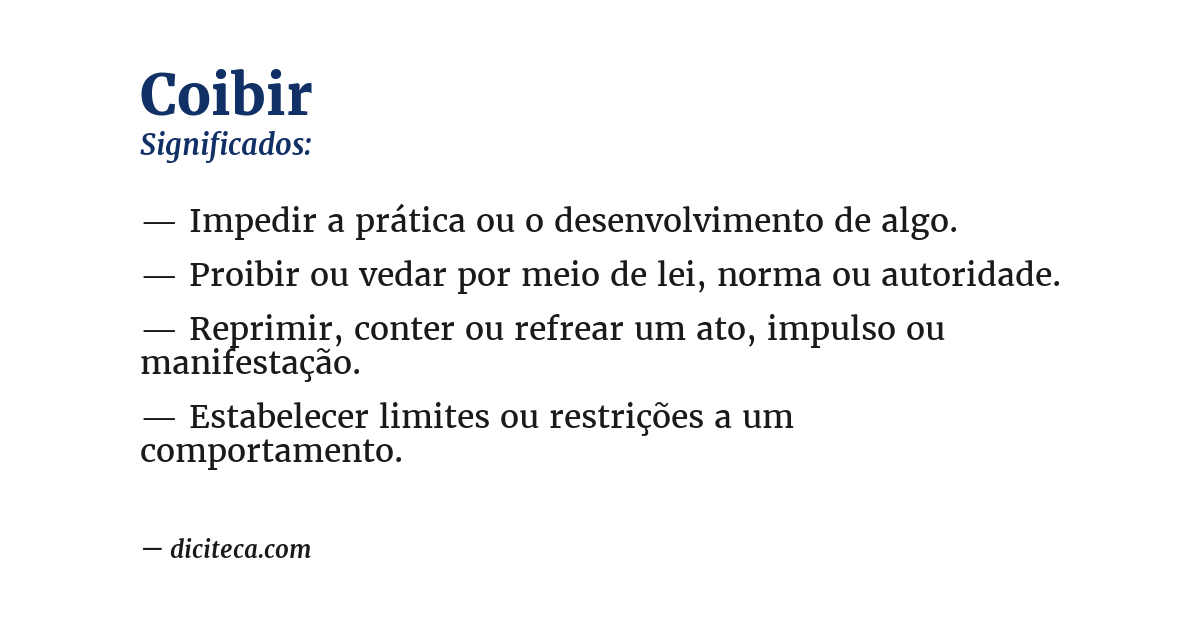 Significado de coibir