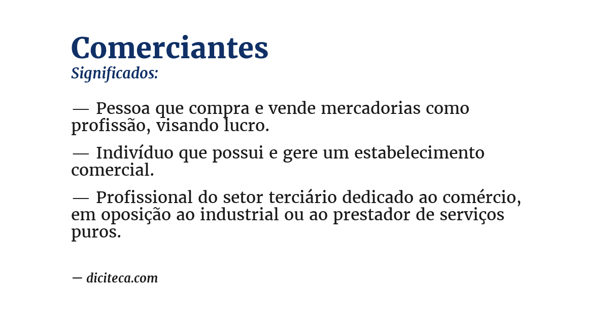 Significado de comerciantes