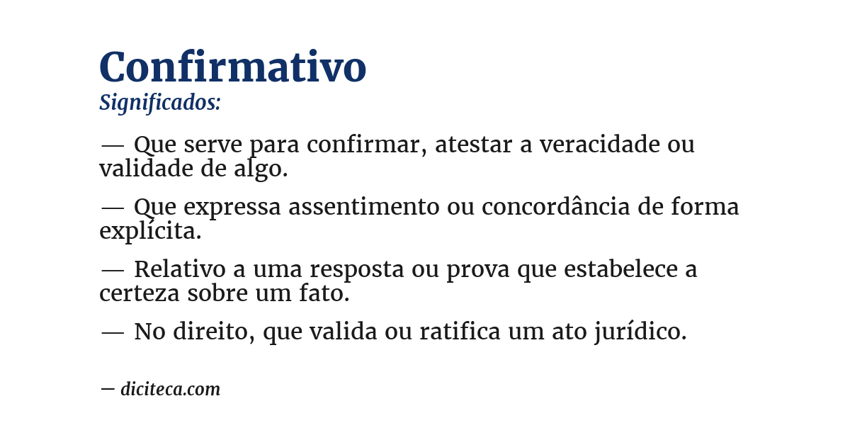 Significado de confirmativo