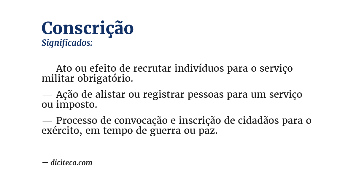 Significado de conscrição