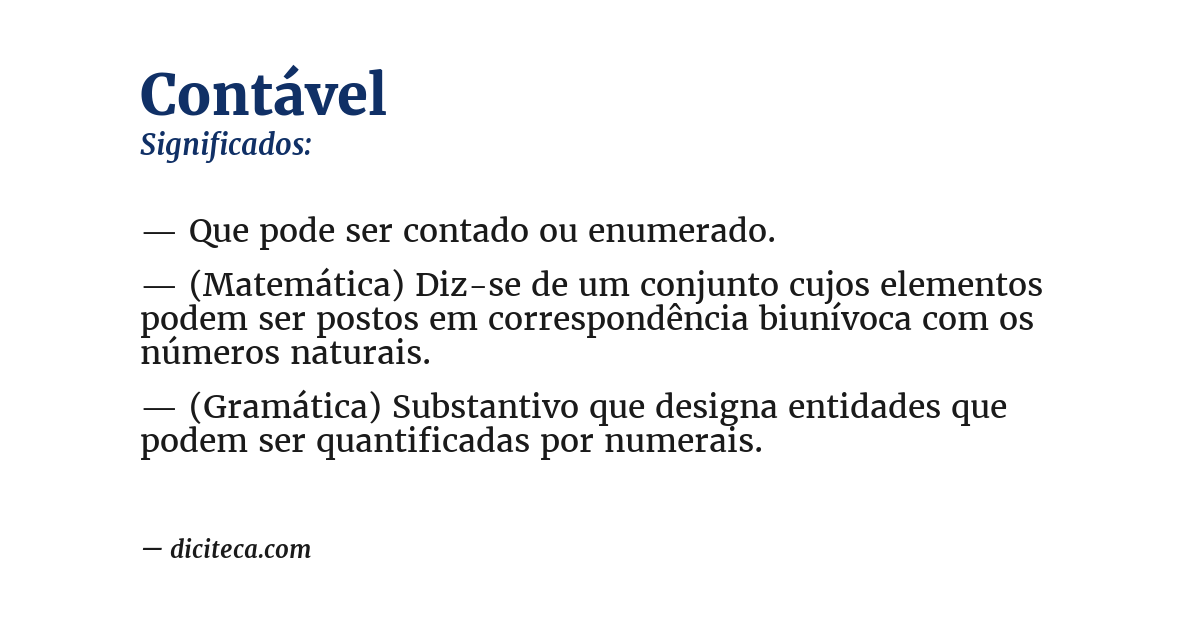 Significado de contável