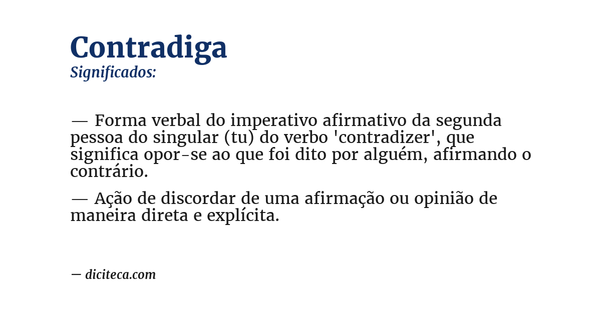 Significado de contradiga