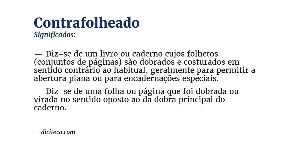 Significado de contrafolheado