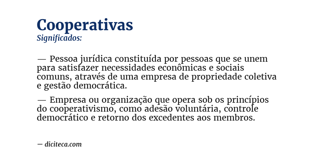 Significado de cooperativas