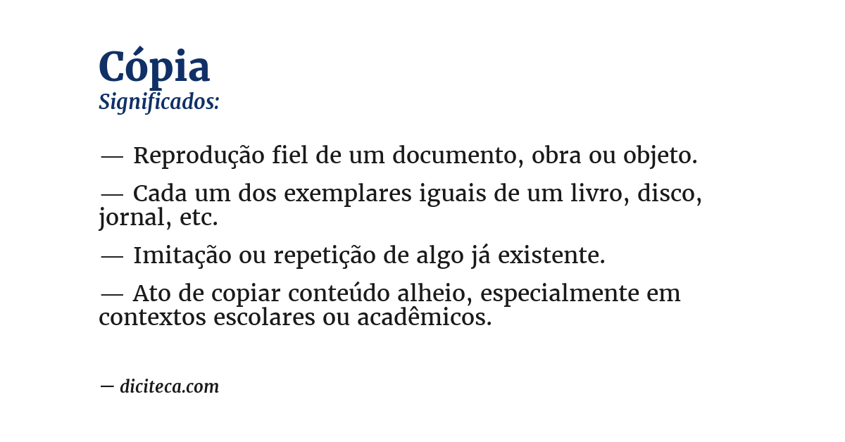 Significado de cópia