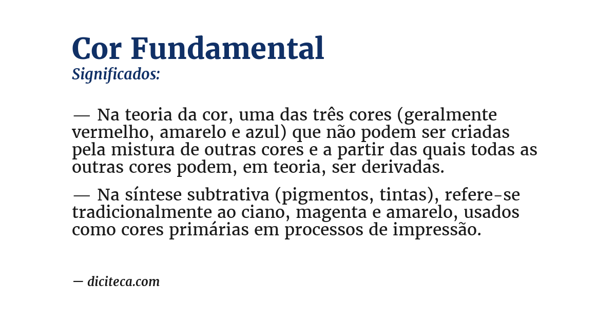 Significado de cor fundamental