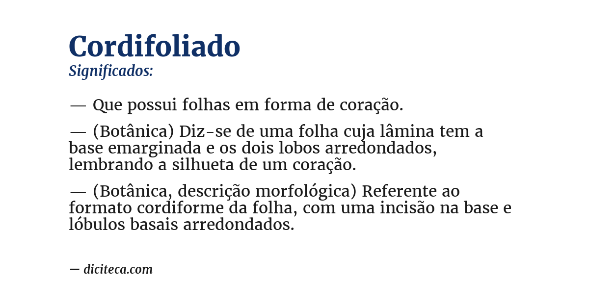 Significado de cordifoliado