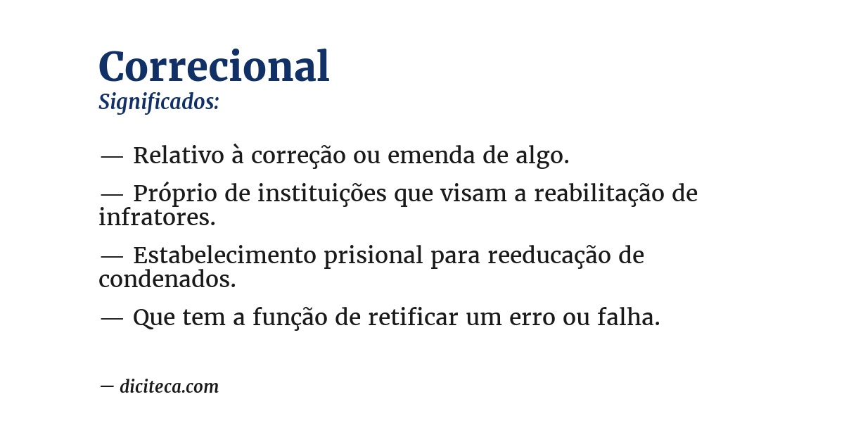 Significado de correcional
