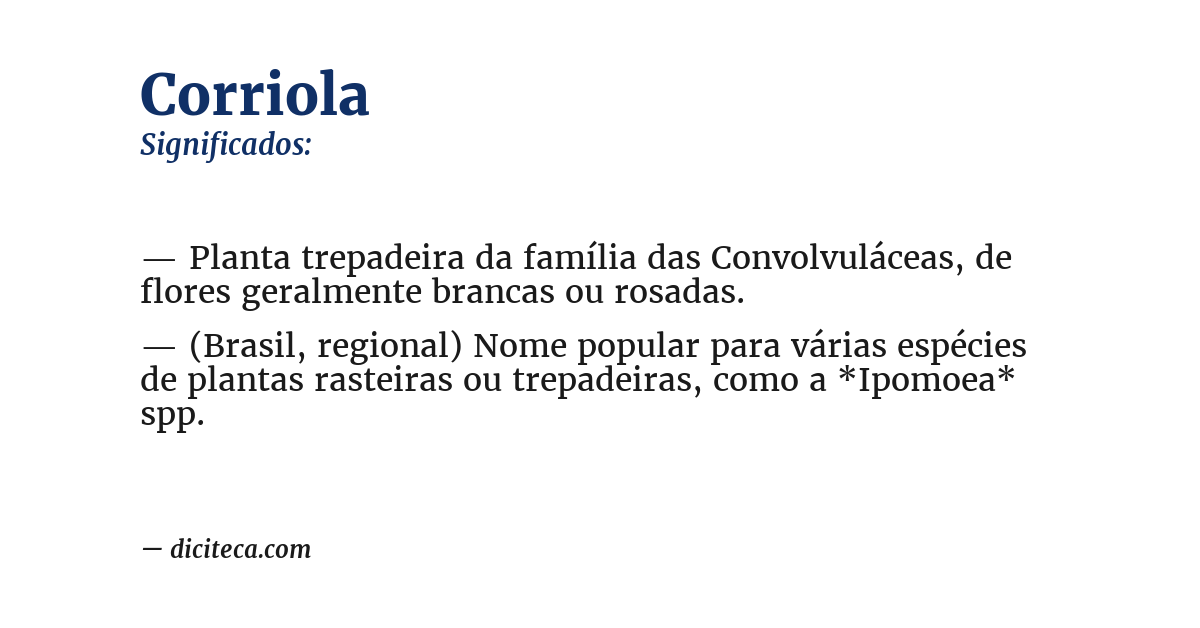Significado de corriola