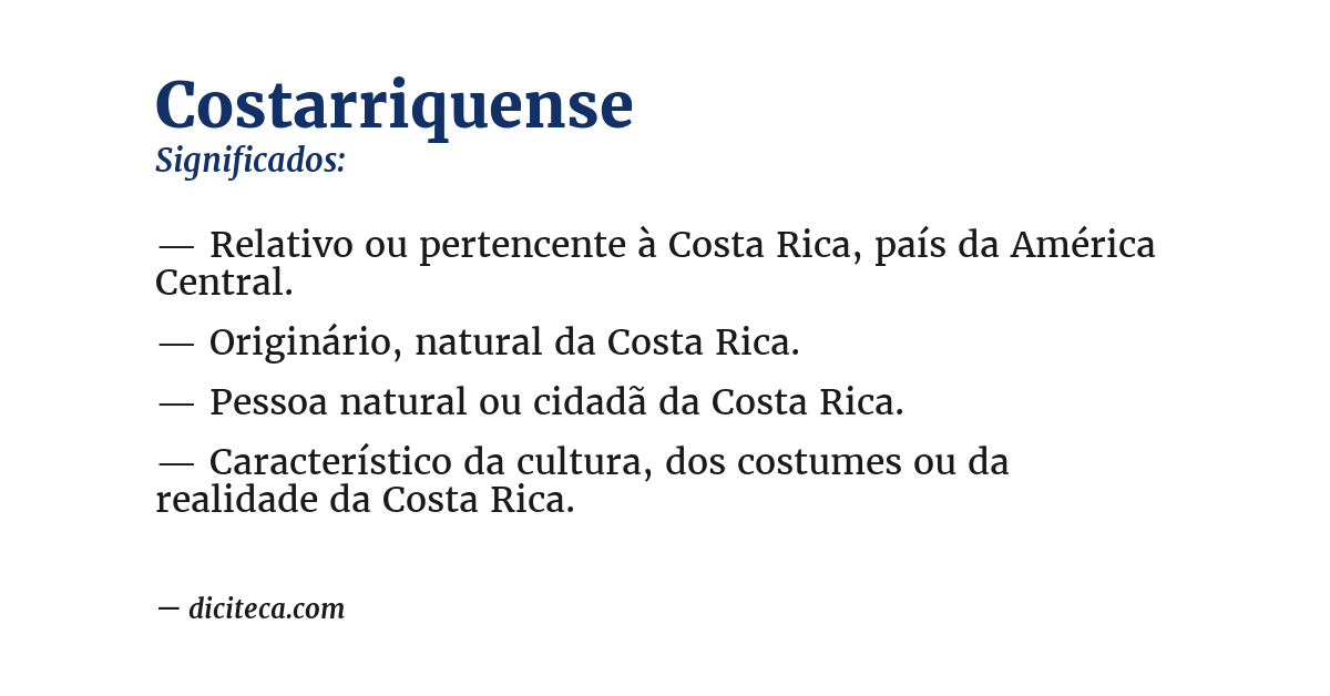 Significado de costarriquense
