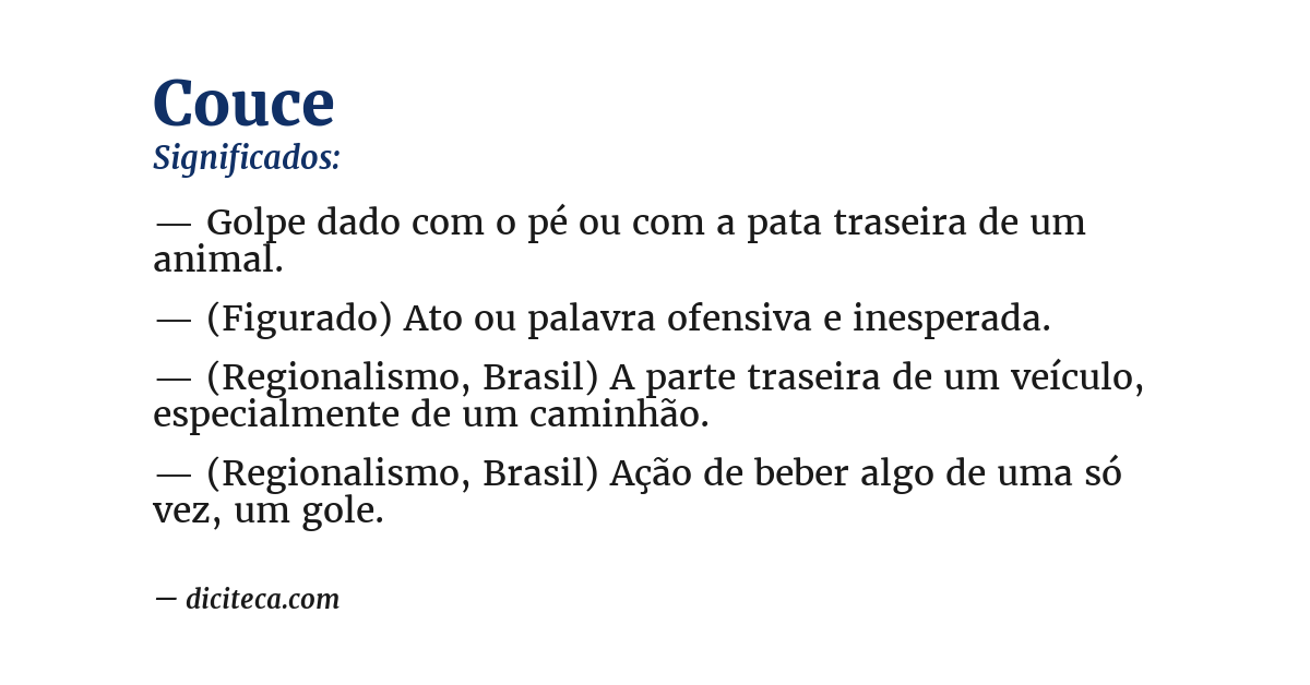 Significado de couce