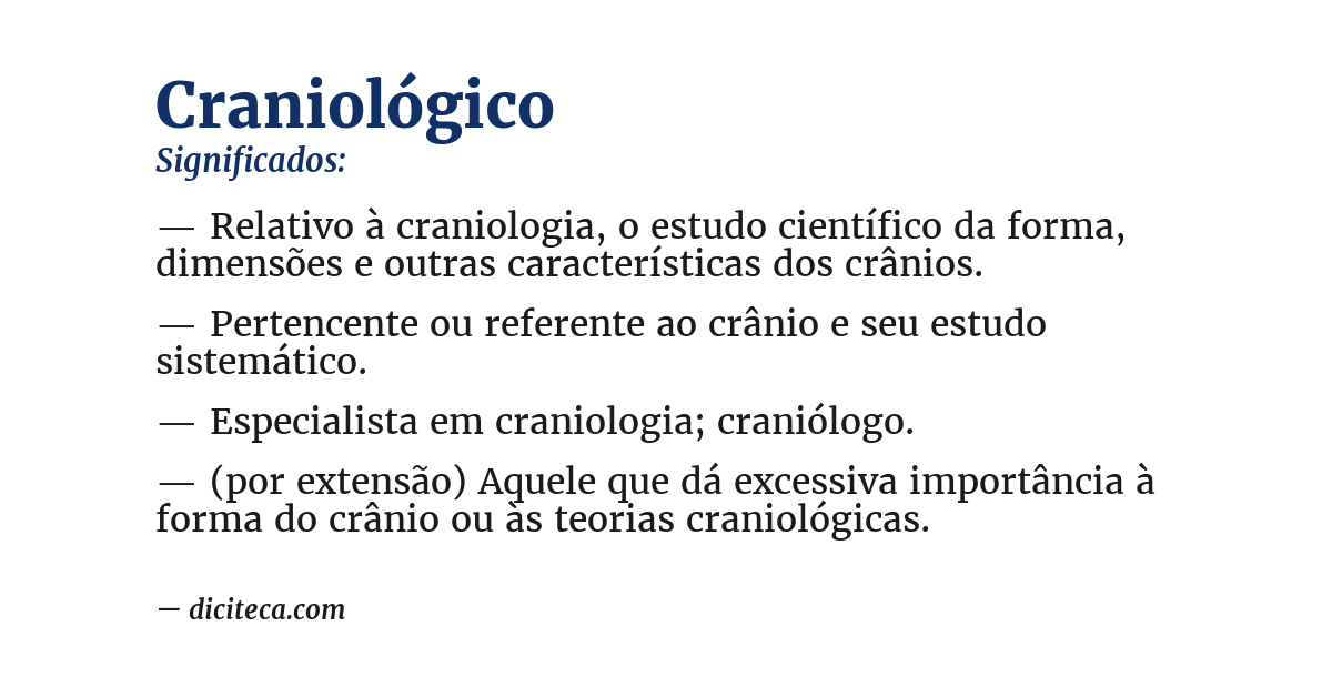 Significado de craniológico