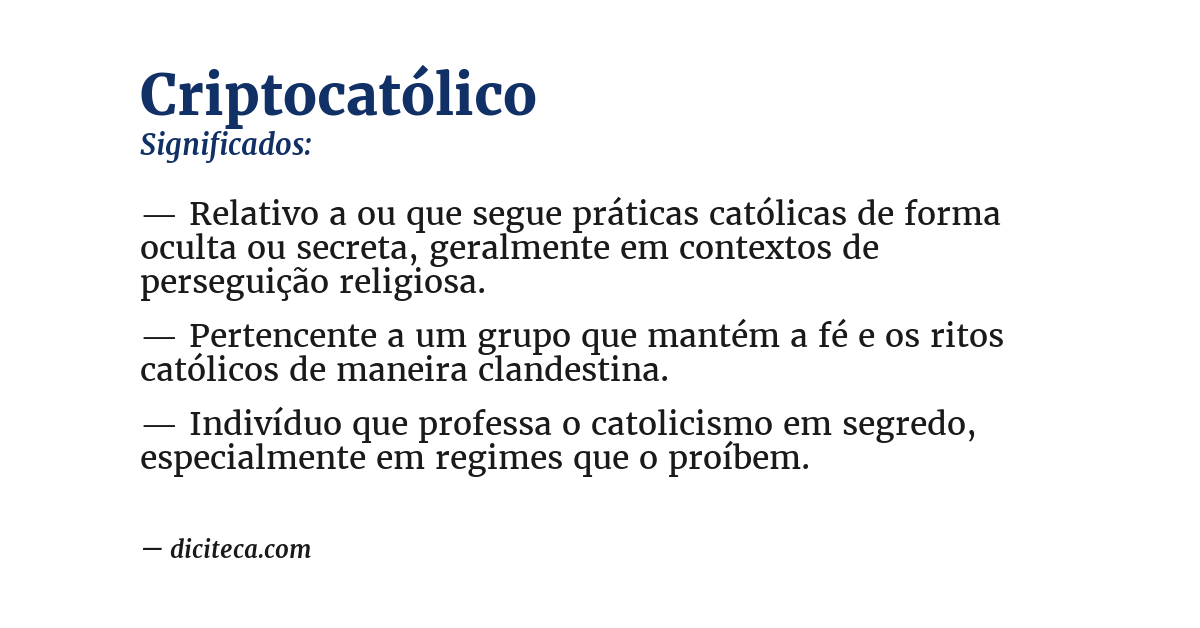 Significado de criptocatólico