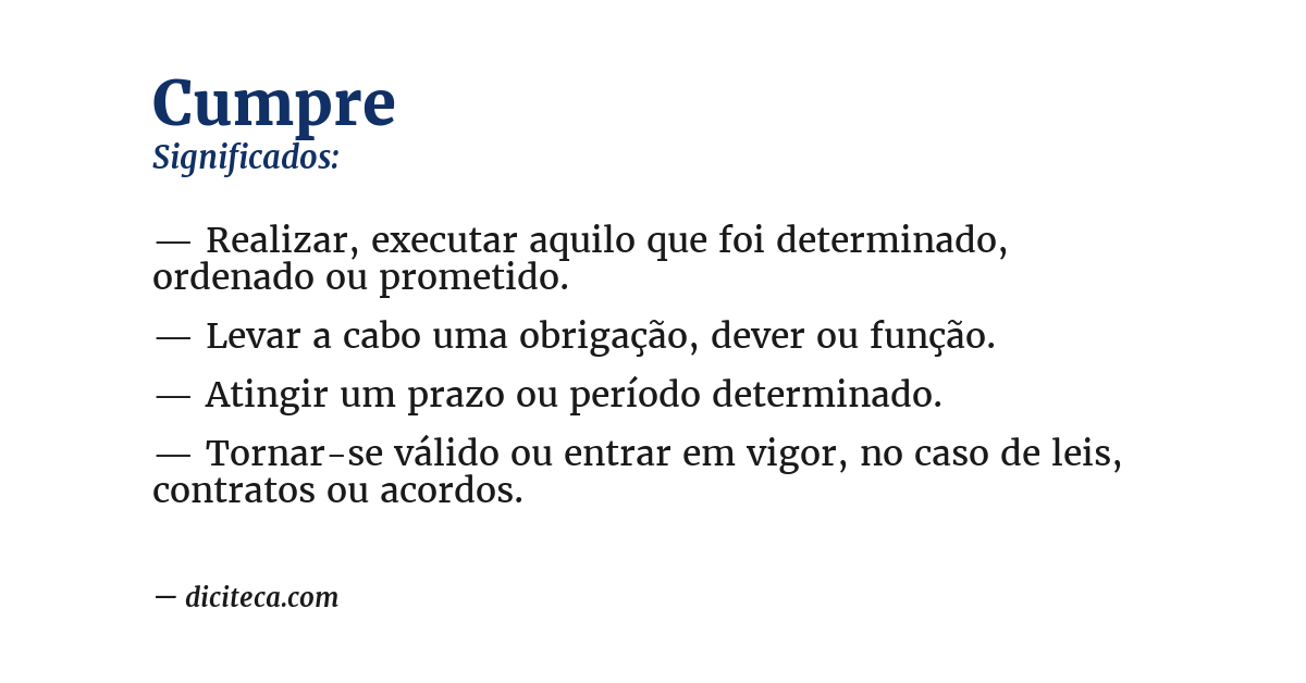 Significado de cumpre
