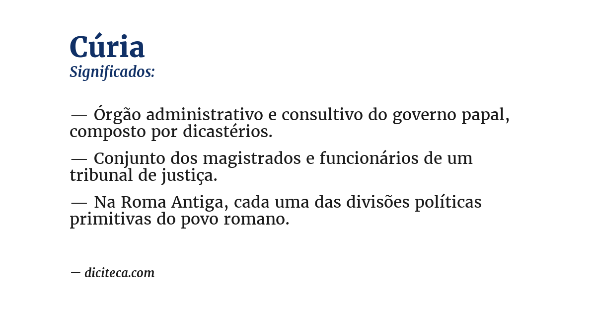 Significado de cúria