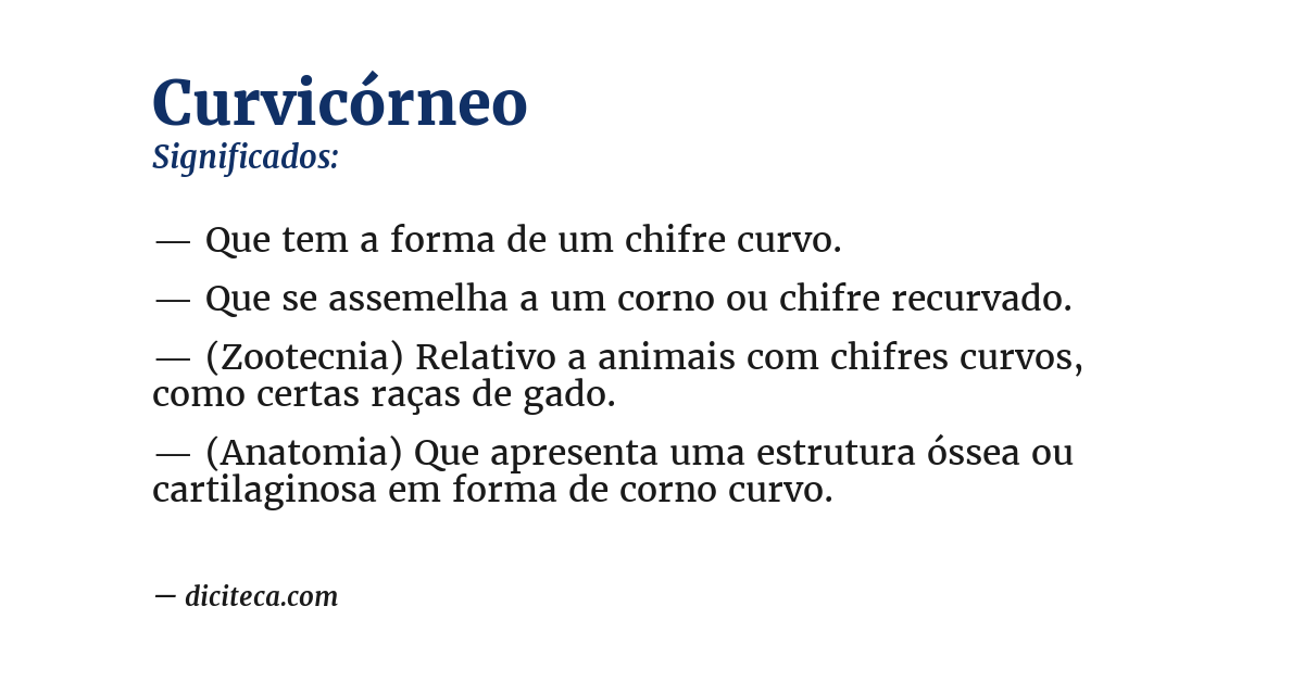 Significado de curvicórneo