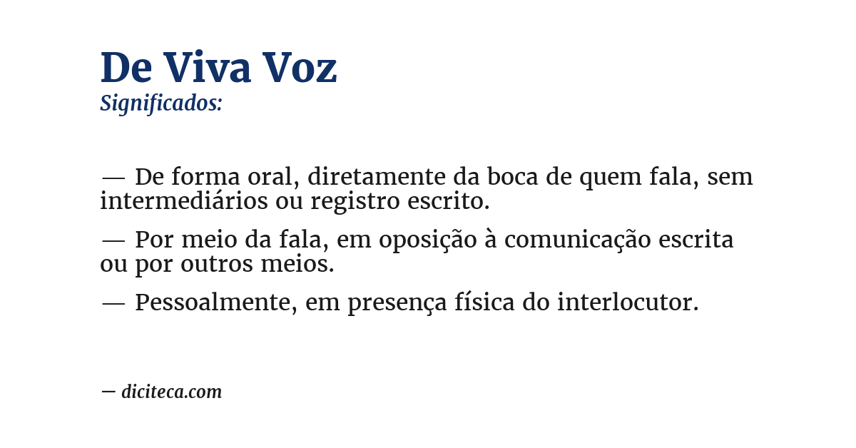 Significado de de viva voz