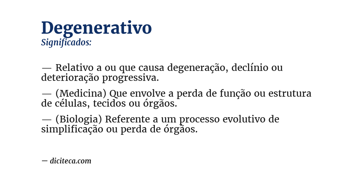 Significado de degenerativo