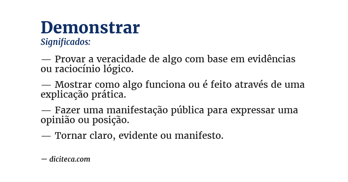 Significado de demonstrar