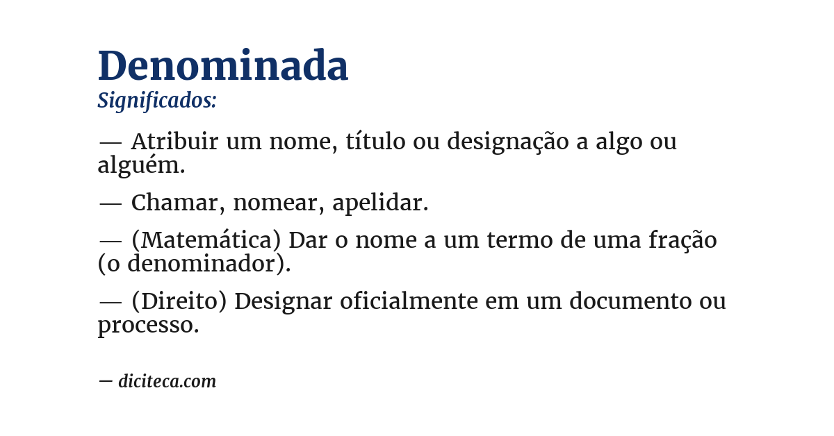 Significado de denominada