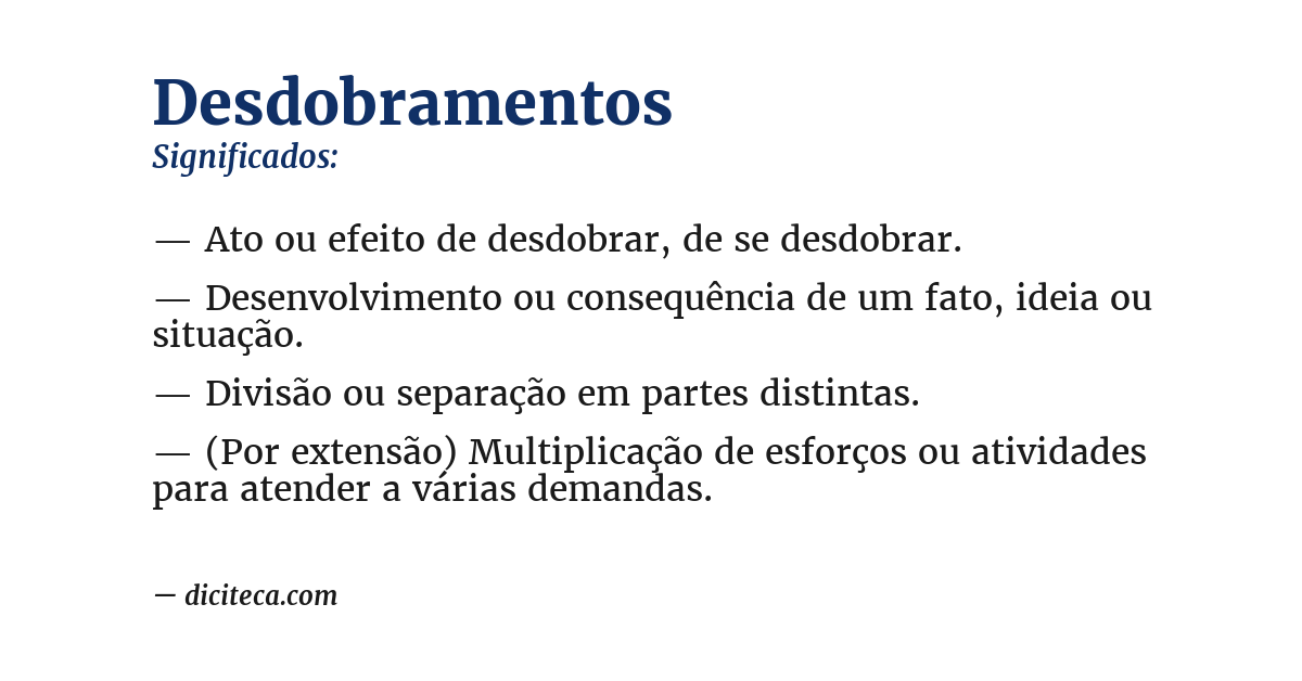 Significado de desdobramentos