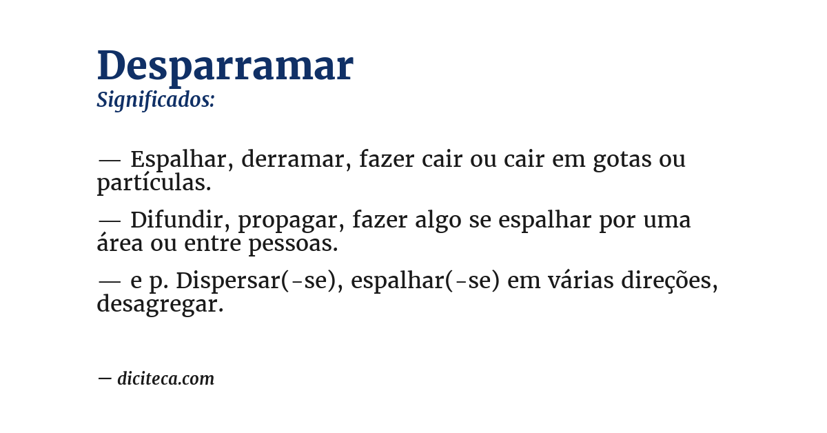 Significado de desparramar