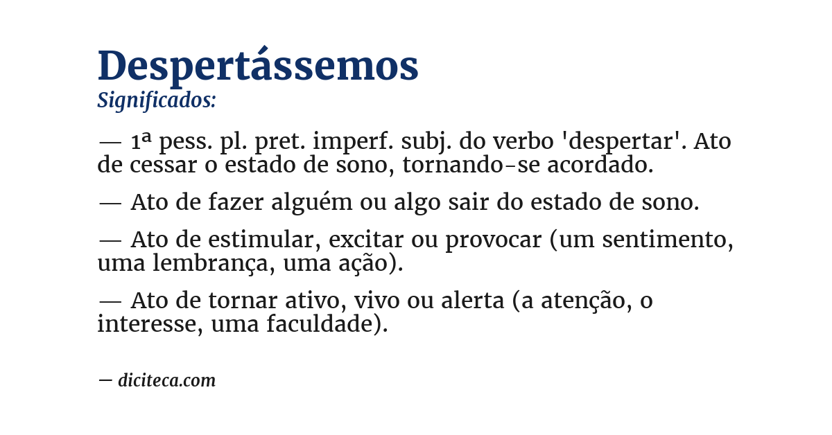 Significado de despertássemos