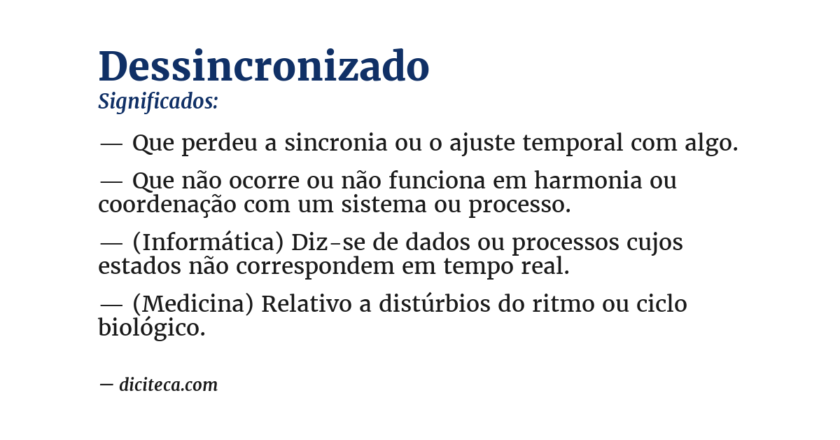 Significado de dessincronizado