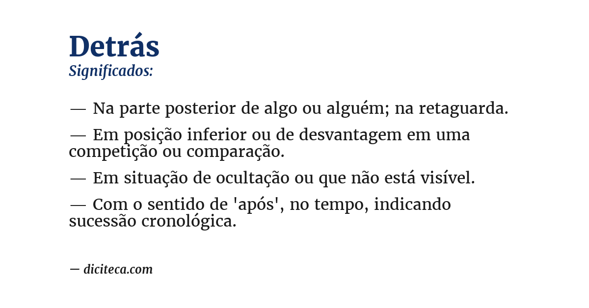 Significado de detrás