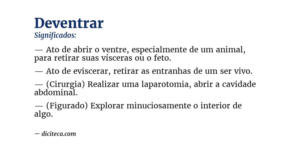 Significado de deventrar