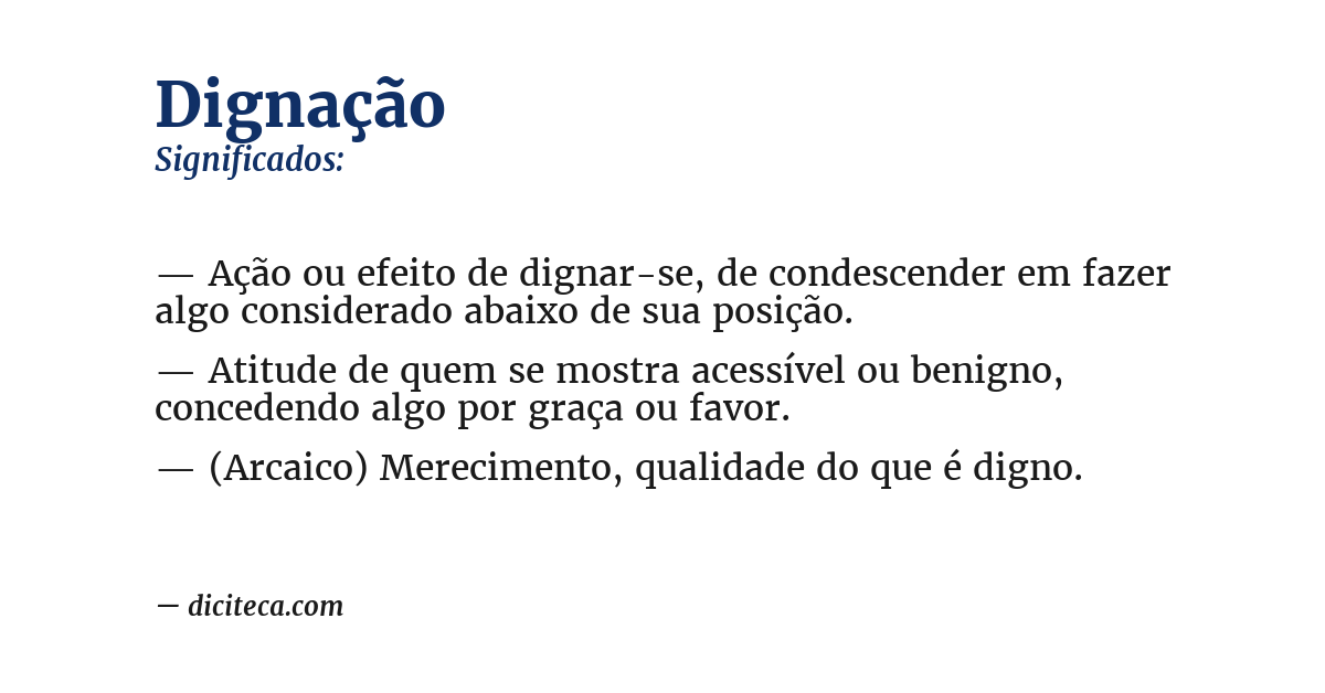Significado de dignação