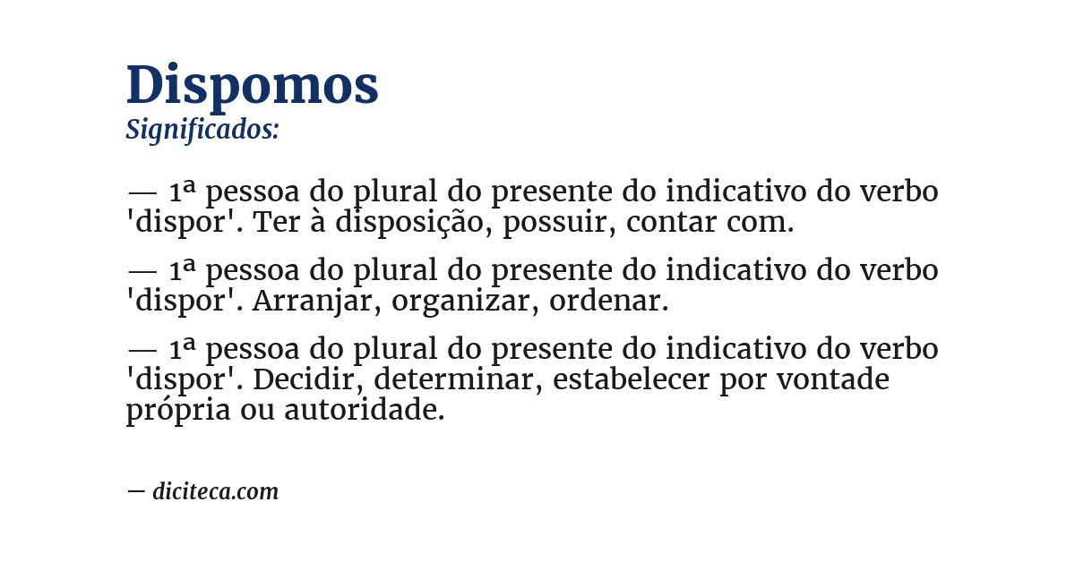 Significado de dispomos