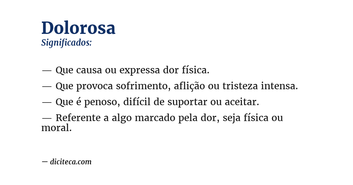 Significado de dolorosa