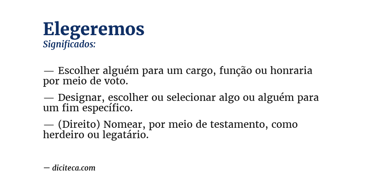 Significado de elegeremos