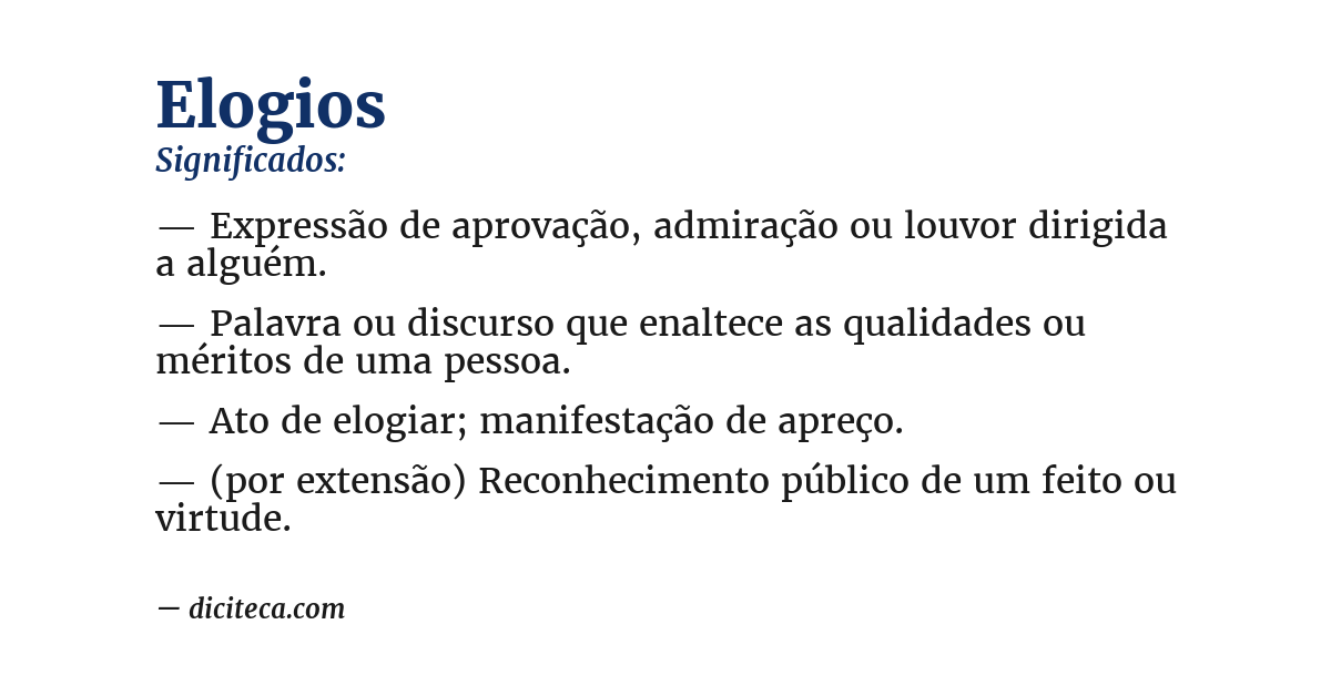Significado de elogios