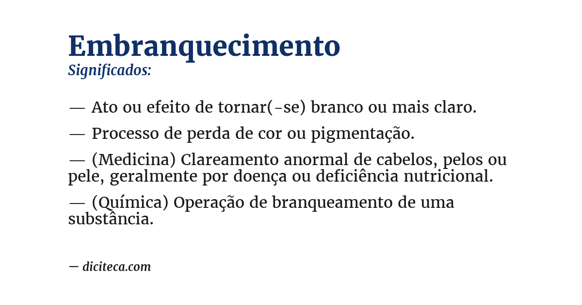 Significado de embranquecimento