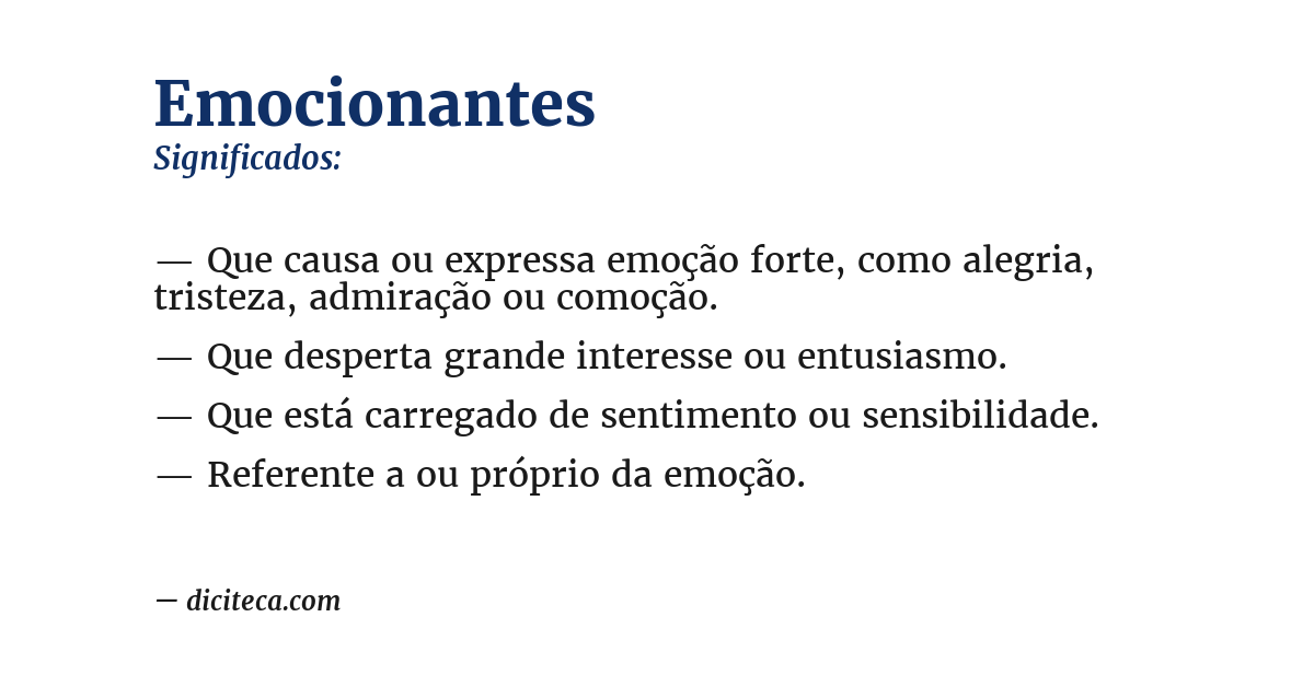 Significado de emocionantes