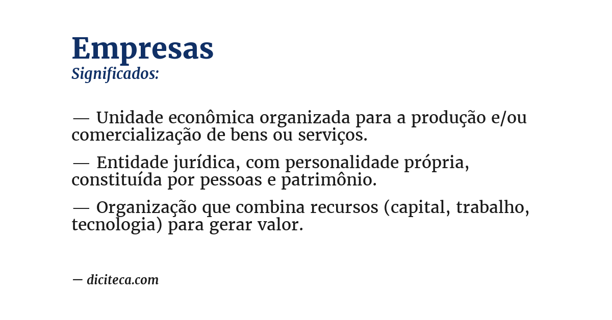 Significado de empresas
