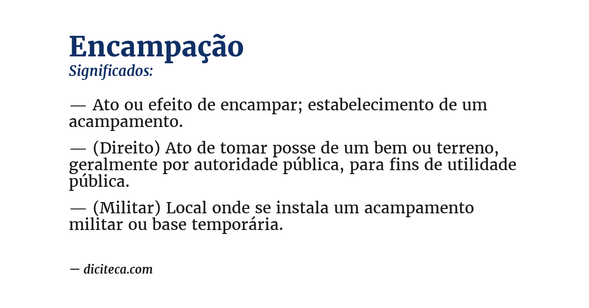 Significado de encampação