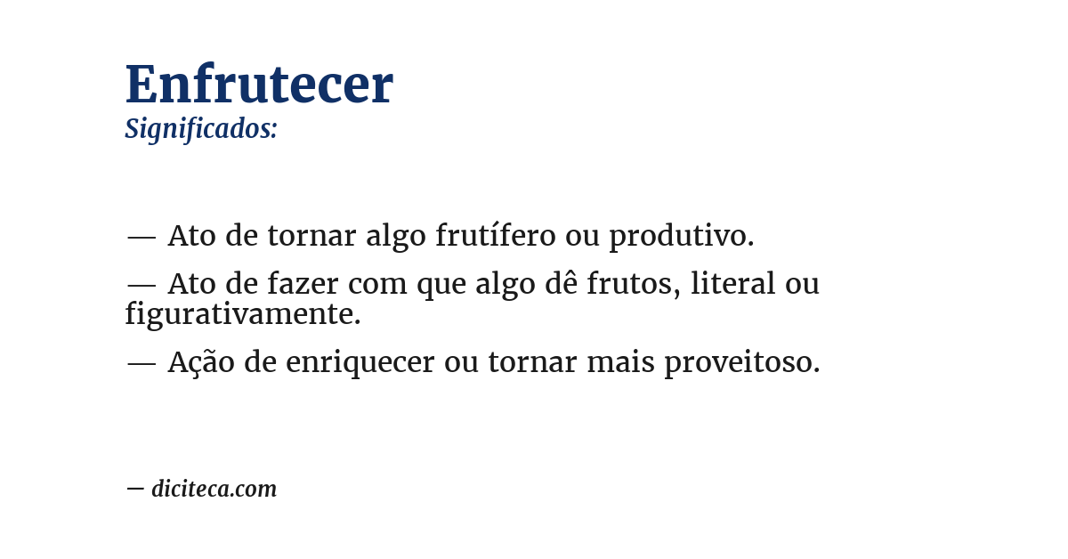 Significado de enfrutecer