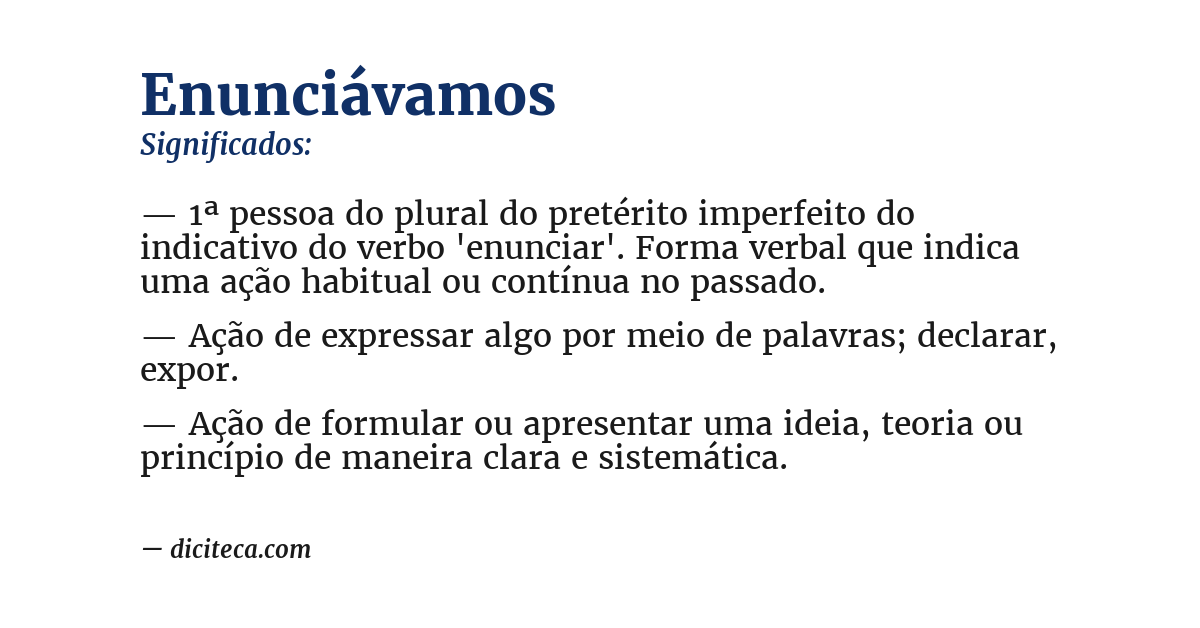 Significado de enunciávamos