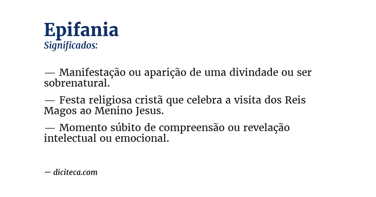 Significado de epifania