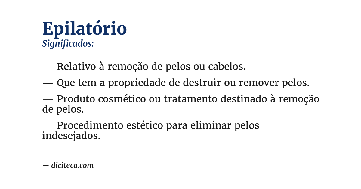 Significado de epilatório