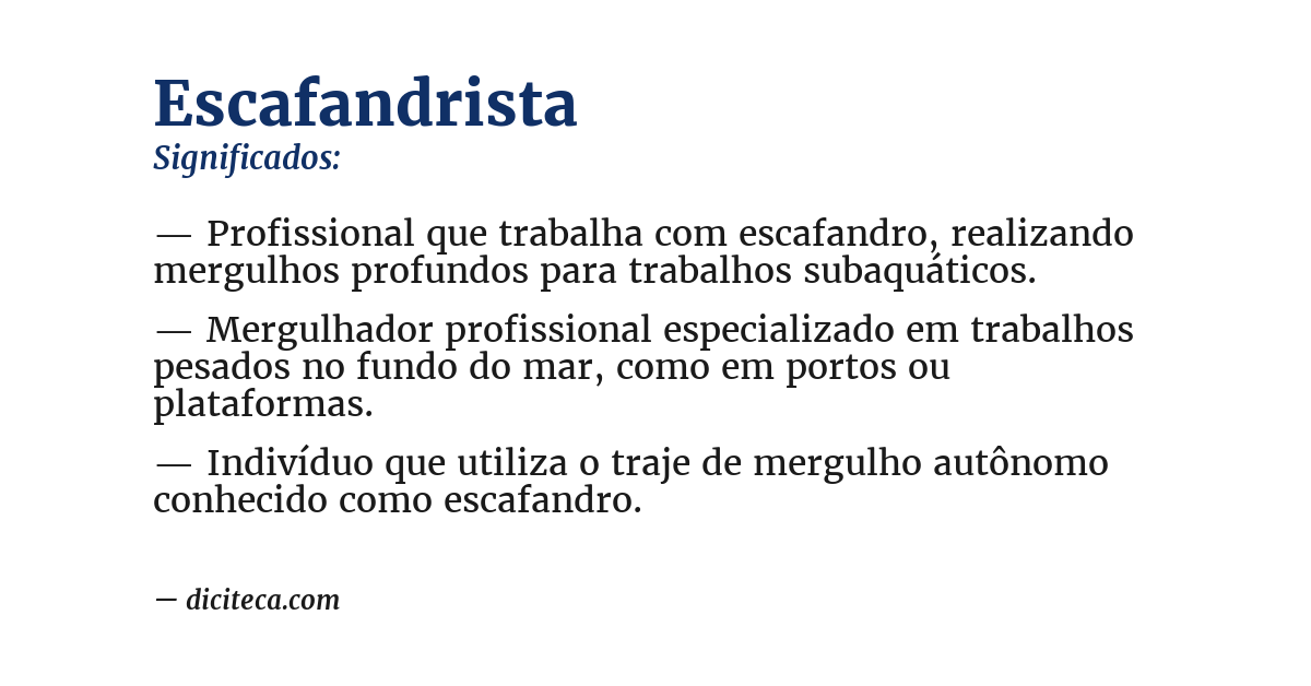 Significado de escafandrista